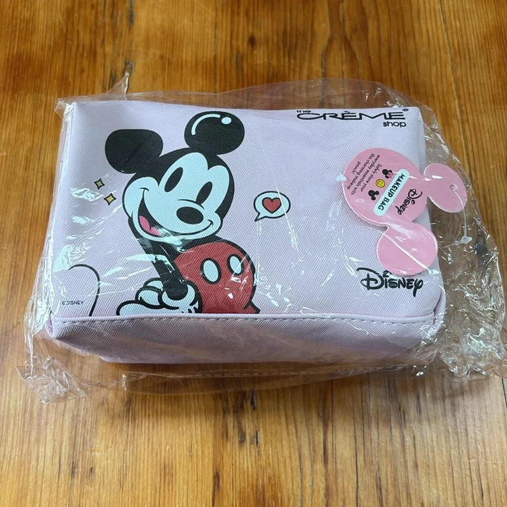 NEW The Crème Shop x Disney Minnie and Mickey‎ Pink Cosmetic Bag Makeup Gift